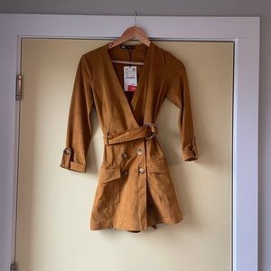 NWT Zara Faux Suede Romper